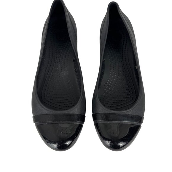 Crocs Gianna Alice Ballet Flats Shoes Black Size 7 Casual Comfort Minimalist - Picture 3 of 8